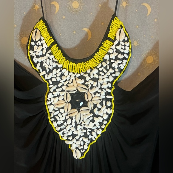 GWP!! NWT Tbags Los Angeles beaded long halter dress size small made in USA - Picture 3 of 14